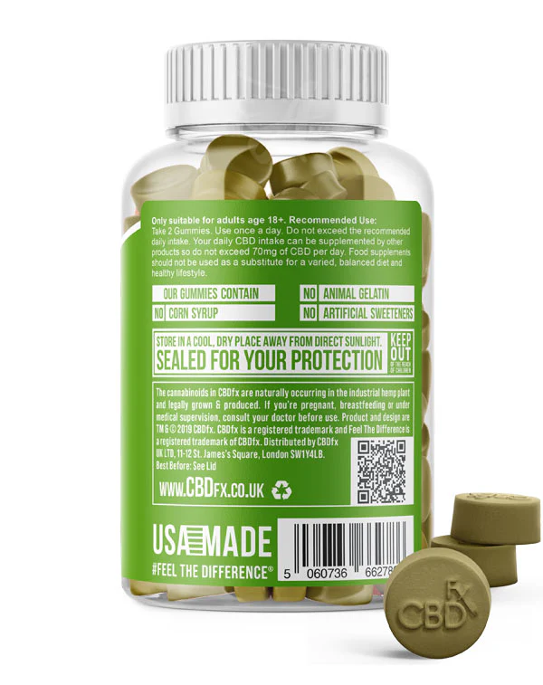 Vegan CBD gummies (turmeric & spirulina) - CBDfx - Image 3